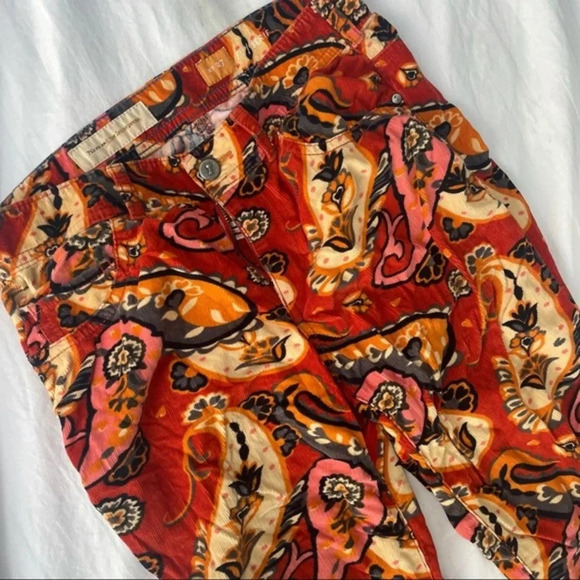 Anthropologie Pilcro And The Letterpress Serif Paisley Corduroy Pants 27 US 4 - Picture 3 of 12